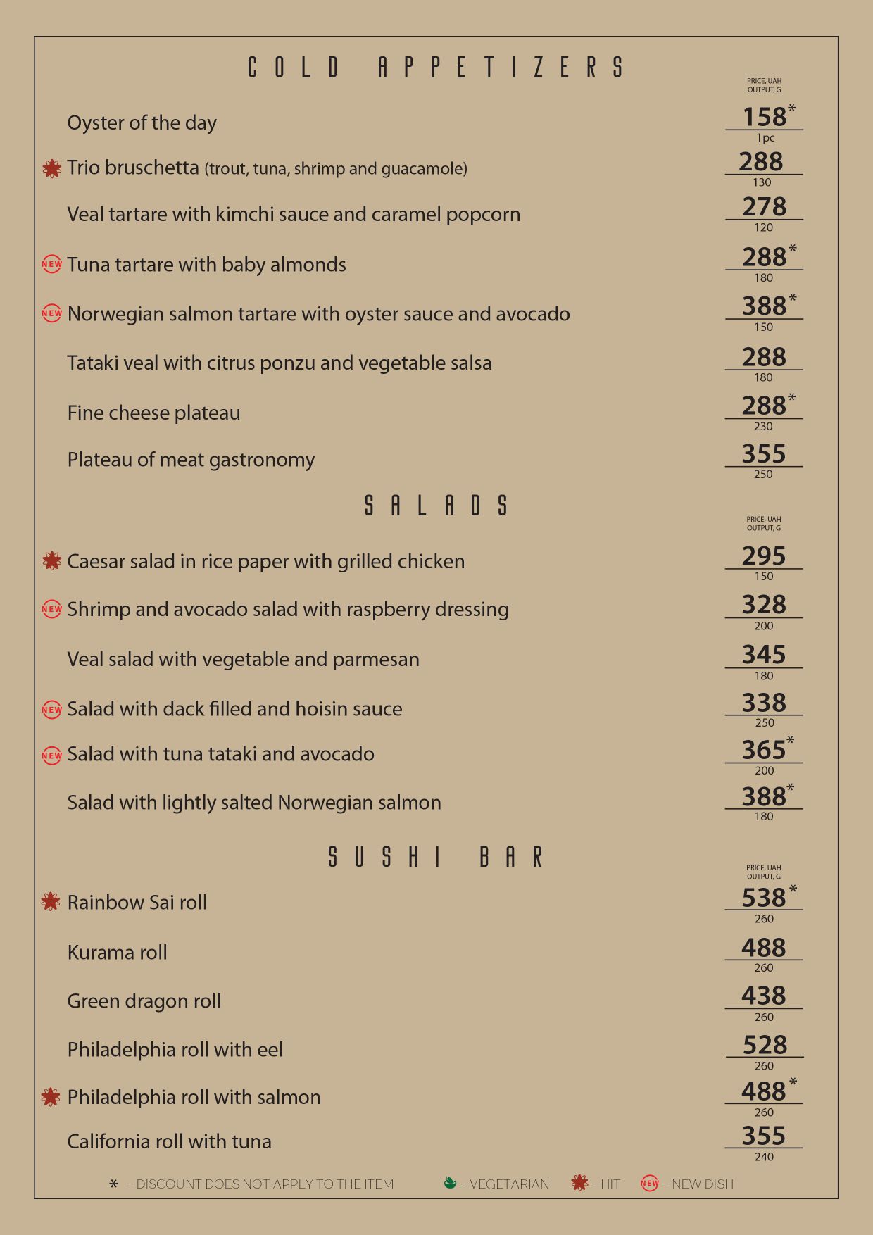 Main Food Menu (EN)
