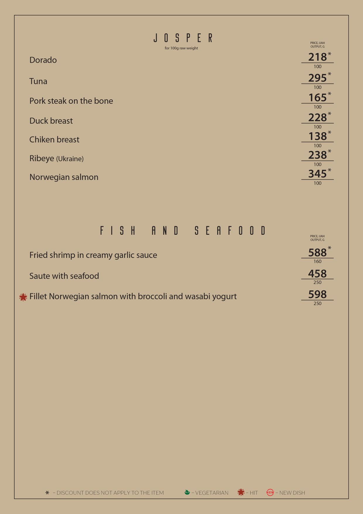 Main Food Menu (EN)