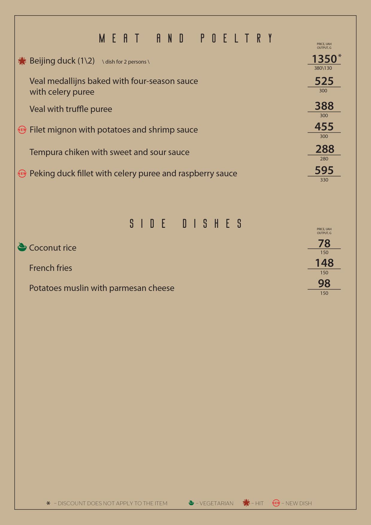 Main Food Menu (EN)
